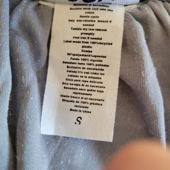 🚨5 for $20🚨 NWOT WEAVERS Grey Faux Velvet Embroidered Lace Speghetti Strap - Picture 7 of 7